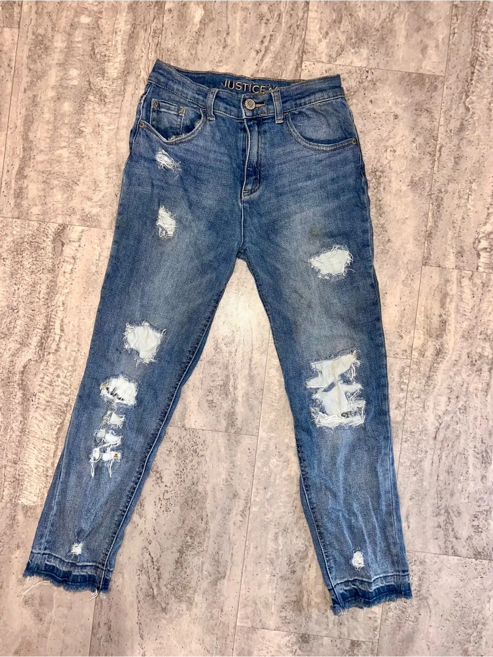 Justice Distressed girl’s Blue Denim Jeans